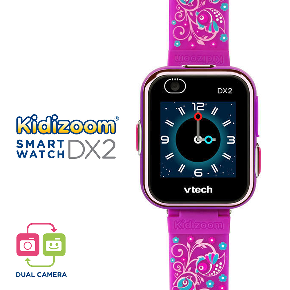 VTech Kidizoom Smartwatch DX2 Magenta - Montre Enfant Avec 2 Caméras, Écran Tactile, Jeux, Capteur De Mouvement - Résistante Aux Chocs